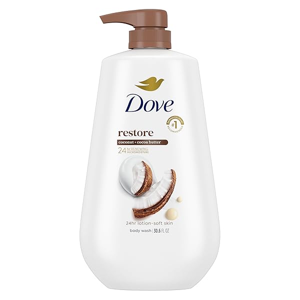 DOVE BODY WASH WITH PUMP RESTORE COCONUT &...