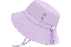 Jan & Jul Toddler Girl Beach Sun-Hat with Adjustable Strap (L: 2-5 Years, Lavender)