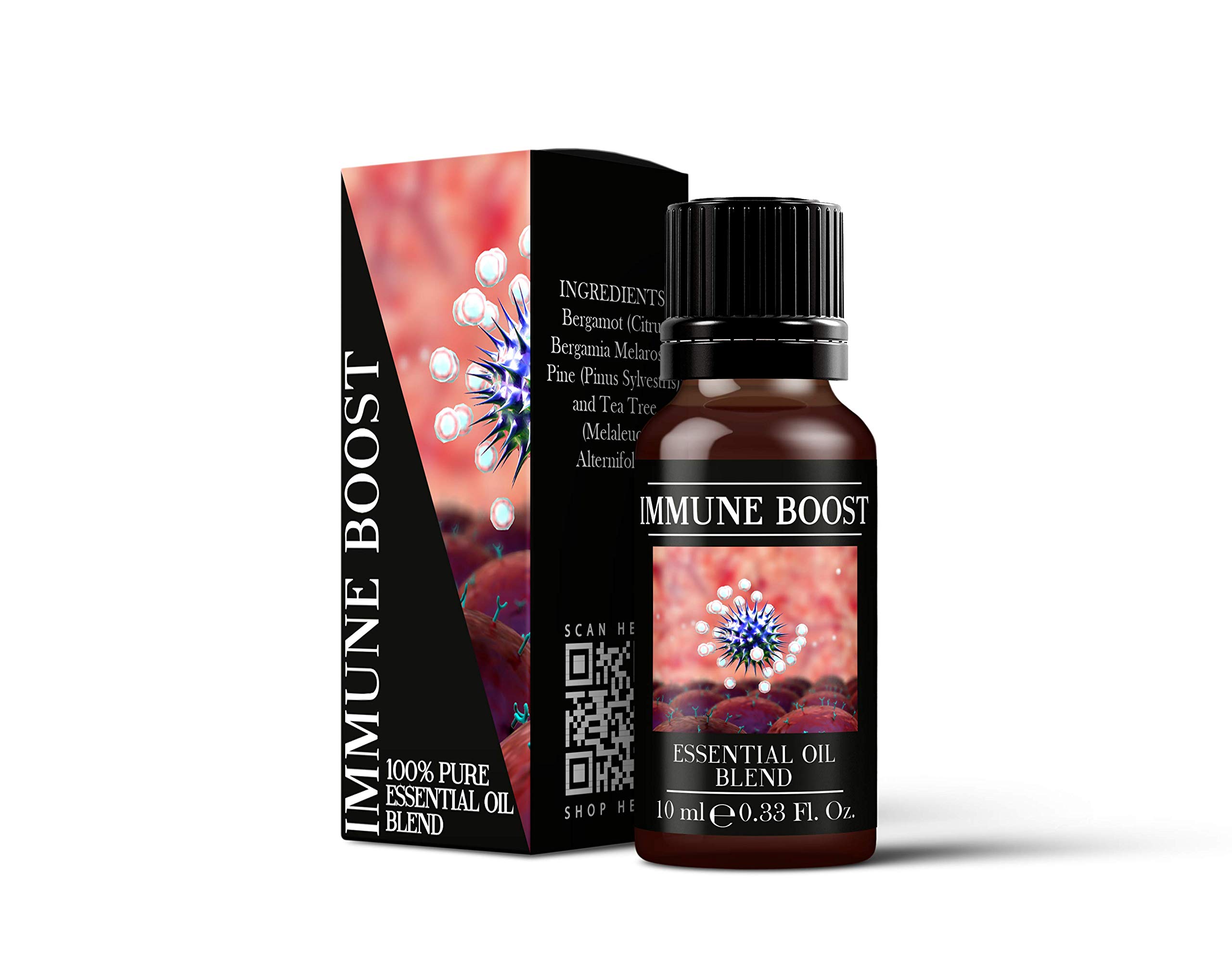 Mystix London | Immune Boost Essential Oil Blend 10ml | Bergamot | Pine | Tea Tree | Fresh Aromatherapy Oil | Clean Herbal Fragrance | for Diffusers & Massage | Vegan, GMO Free — image 1