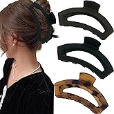 3PCS Large Curved Hair Claw Clips For women Thick Hair,Non-Slip Unbreakable Hair Clips,Stylish Hair Accessories for Women Girls