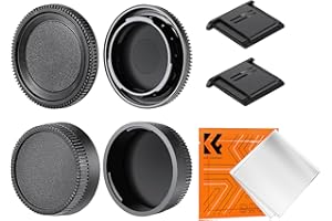 K&F CONCEPT F Mount Body Cap and Rear Lens Cap Cover Set Compatible with Nikon D5 D6 D500 D610 D750 D780 D810 D850 D3400 D350