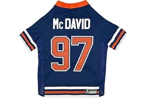 Pets First NHLPA Connor McDavid Mesh Dog Jersey, Edmonton Oilers McJesus-97, Size Small