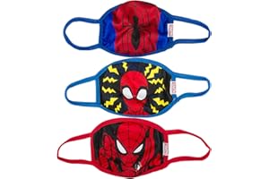 Disney Spider-Man Marvel Kids Cloth Face Masks Ages 4 to 8 Cotton Pack of 3 Berkshire Fashions Washable Reusable Non-Medical