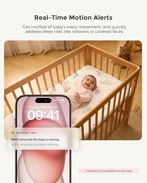 MOMCOZY SMART WIFI BABY MONITOR WITH CAMERA AND AUDIO, 5″ 1080P SCREEN WITH WALL MOUNT, MOTION & CRY DETECTION, SAFE FENCE, CLEAR NIGHT VISION, 5000MAH BATTERY, 2-WAY TALK, PHOTO & VIDEO RECORDING