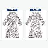 RONGTAI Women's Plush Fleece Hooded Robe Thick Nightgown Leopard Medium view 3