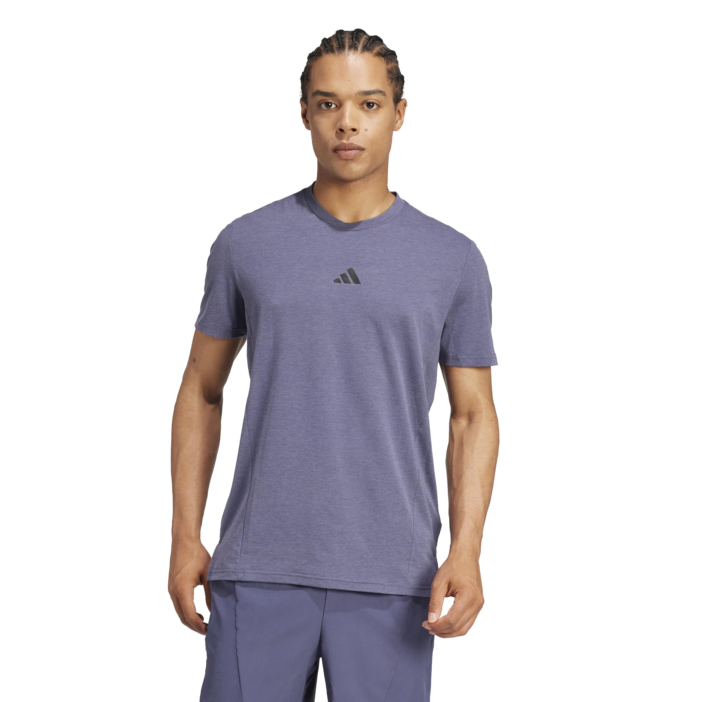 adidas Men’s Designed for Training Workout T-Shirt, Shadow Navy Melange