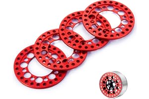 MY PET ELEPHANT Zolikar Aluminum Alloy 1.9 Beadlock Wheel Rings Replacement Rings 4PCS for 1/10 Scale SCX10 1.9 Beadlock Wheels Upgrades RC Crawler Car Accessories, Red