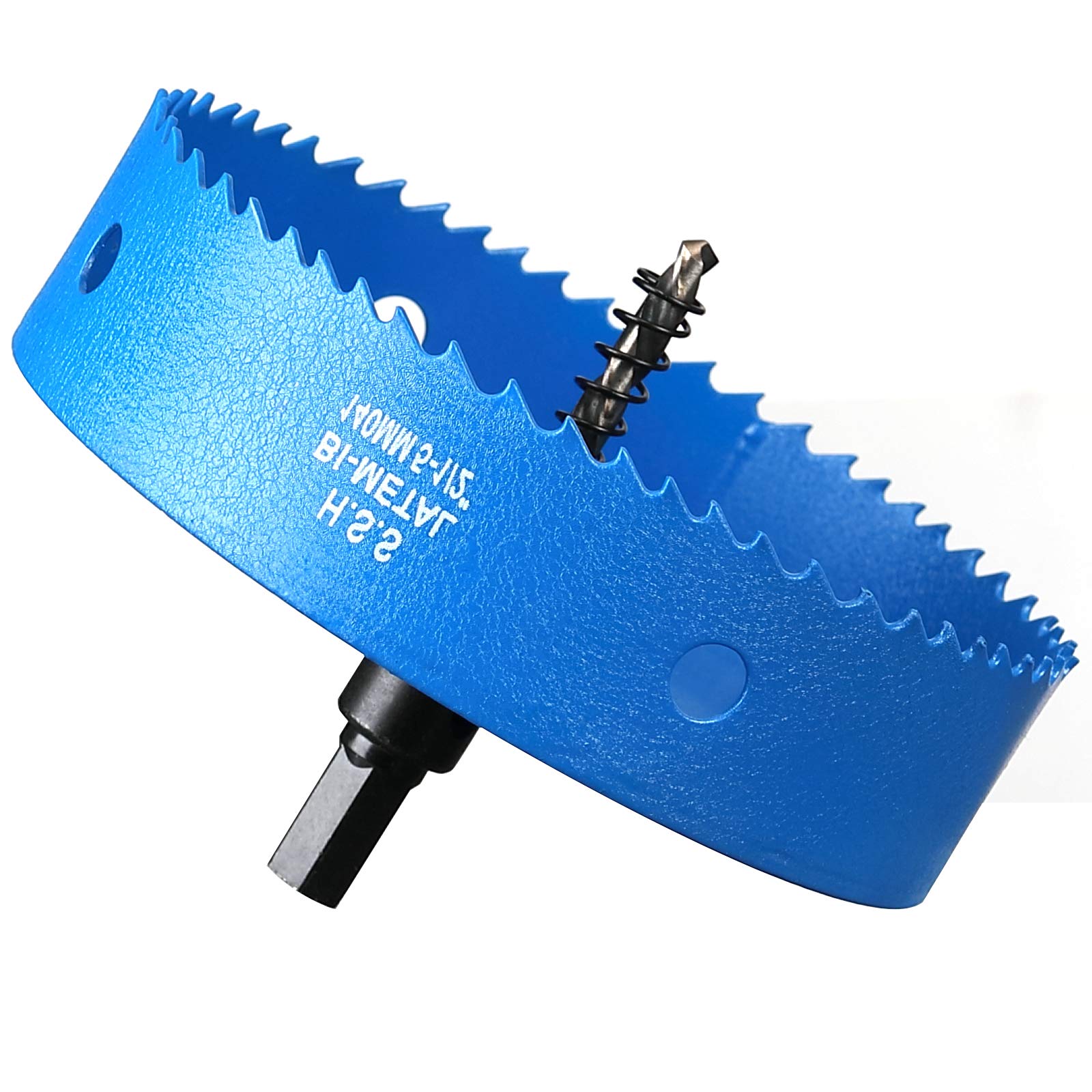 140mm Hole Saw Blue, 30mm Bi-Metal Cutting Depth HSS M42 Vent Hole Cutter for Boards Soft Metal Sheet Drywall Plastic Wood