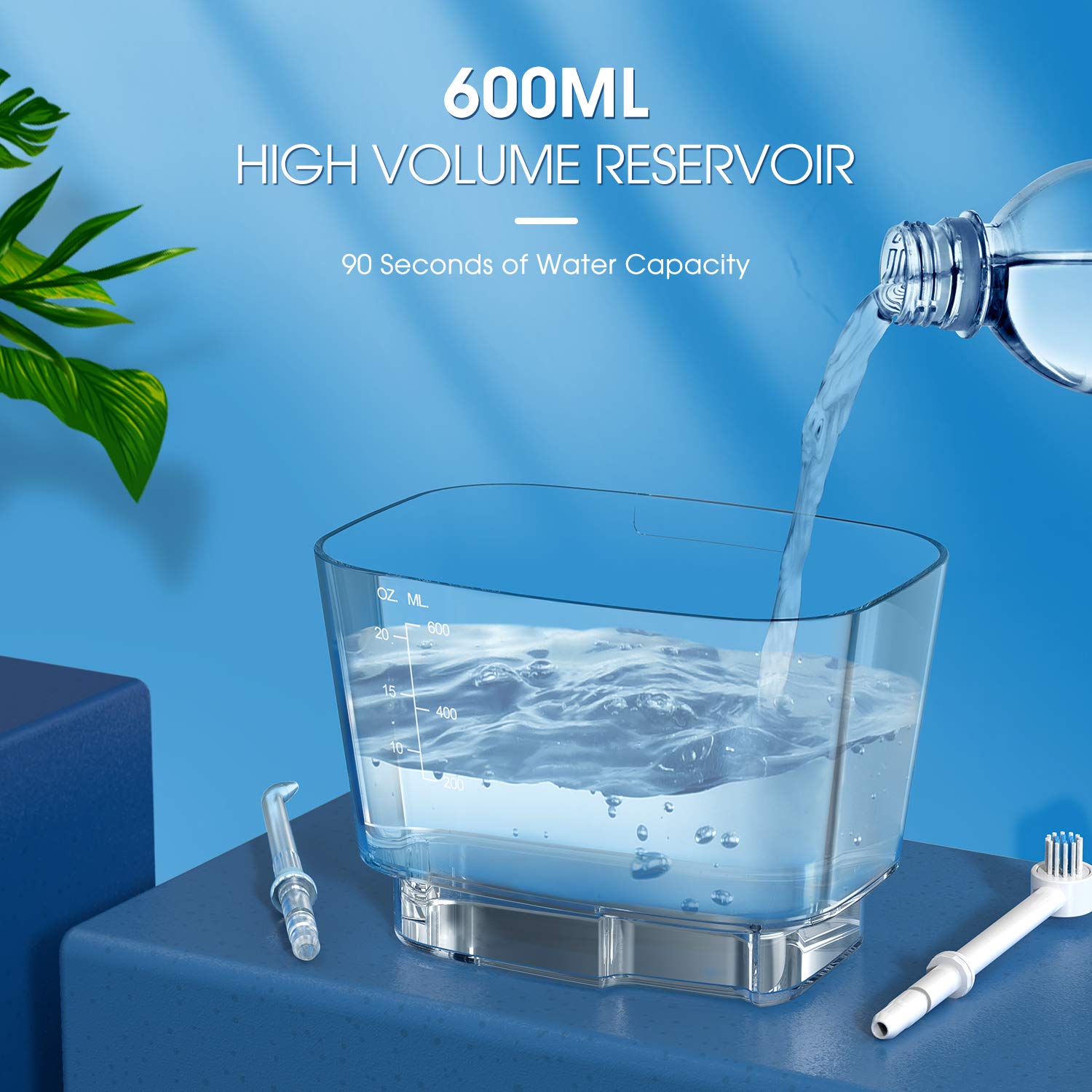 ATMOKO Dental Water Flossers for Teeth Cleaning with 8 Multifunctional Jet Tips, 600ml Capacity, Professional ertop Oral Irrigator for Braces Care,Teeth Cleaner, Quiet Design, Black: Beauty