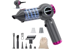 HOUSCLY Handheld Car Vacuum Portable Cordless 25000Pa High Power Small Mini Hand Vacuum Cleaner Rechargeable 4-in-1 Wireless Handheld Vac for Car Office Desktop Home Cleaning Ideal Gifts for Men & Women