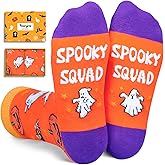 HAPPYPOP Halloween Witch Ghost Gifts - Spooky Socks for Kids Adults, Ghost Witch Socks