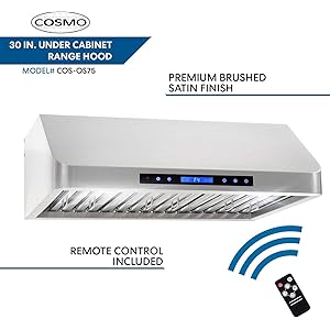 Cosmo COS-QS75 30 inch Under Cabinet Range Hood