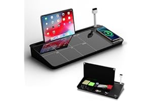 NEXTLUXE CREATIONS NEXTLUXE Glass Desk Whiteboard with Wireless Charger - Desktop Whiteboard with Storage, Weekly Planner, Dry Erase Pad, Organizer Drawer for Home, School, Office Gadgets – Black (Black)