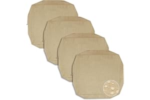 PureFit Waterproof Outdoor Cushion Covers Replacement for Patio Furniture Chair Seat Cushion Covers 24x24 inch for Outdoor Furniture Garden Backyard with Zipper, 4 Pack SLIPCOVERS ONLY, Camel