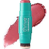 Thrive Causemetics Triple Threat Color Stick: Cream Blush Stick with Vitamin E, Evening Primrose Oil, Waterproof Smudge Proof Face Makeup Formula, Dionne (Brick Red Shimmer)