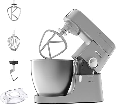 Chef XL - Robot Pâtissier 1200W 6,7L Bol en Acier Inoxydable Argent