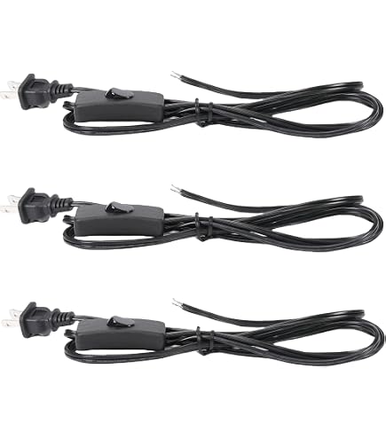 Cable De Conexión Con Interruptor Para Lámparas - 3 M, Enchufe Europeo, 2 X 0,75 Mm, Negro, Ideal Para Bricolaje