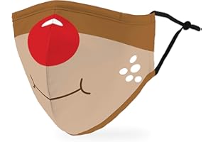 WEDDINGSTAR 3-Ply Adult Washable Cloth Face Mask Reusable and Adjustable with Filter Pocket - Christmas Holiday