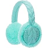BUTITNOW Winter Knit EarMuffs for Kids Warm Furry Girls Ear Muffs Plush Toddler Ear Warmers Outdoor Ear Covers