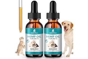 MAXHEMP (2 Packs) Pet Hemp Oil for Dogs and Cats Anxiety Stress Pain Holistic Inflammation Skin Allergies Relief Joint Hip Аrthritis Sleep Aid Calming Oil Drop, Organic Extract Treats
