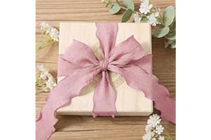 10 Yards Pink Ribbons, 1.57 Inch Bubble Wrinkled Senior Fishtail Yarn Texture Ribbons, Gift Wrapping Pleated Trim Ribbon for 
