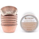 Gifbera Rose Gold Foil Cupcake Liners Standard Baking Cups Muffin Wrappers for Wedding Birthday, 200-Count