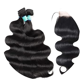 Amazon Com Body Wave Bundles With Closure Malaysian Hair Bundles