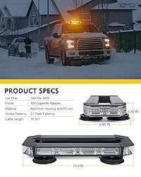 LUMENIX Rooftop Strobe Beacon Lights Bar Amber LED