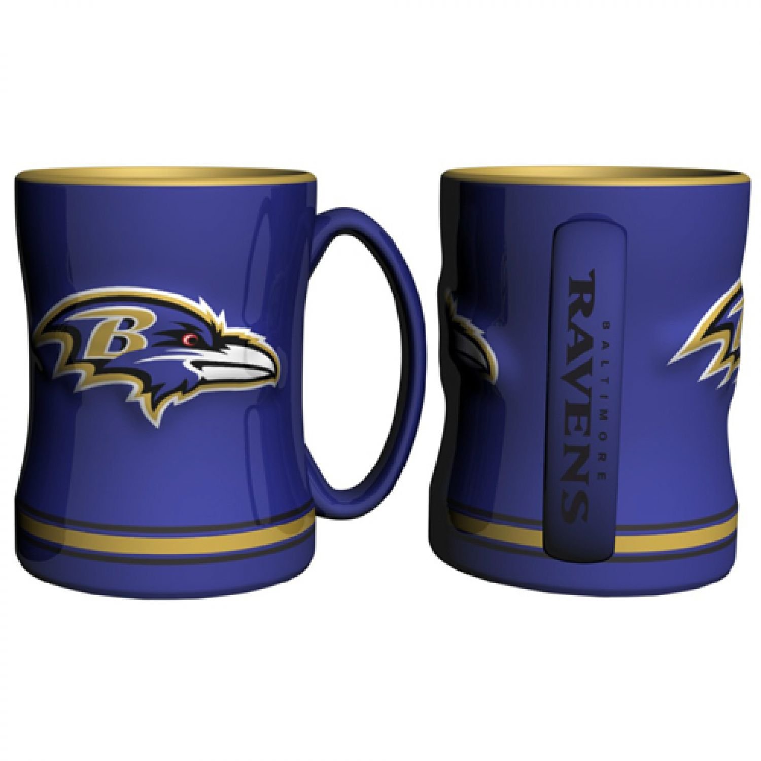 Baltimore Ravens 15 Ounce Sculpted Logo Relief Coffee Mug — image 1
