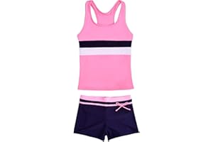 JerrisApparel Little Girls' Summer Two Piece Boyshort Tankini Kids Swimsuit