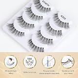Dyafin Handmade 3D False Eyelashes C Curl Clear Band Natural Wispy 4 Pairs view 5