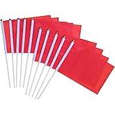Red Stick Flag, 50 Pack Hand Held Small Red Flags On Stick,Perfect Decorations Themed Party,Sports Clubs,Festival Events