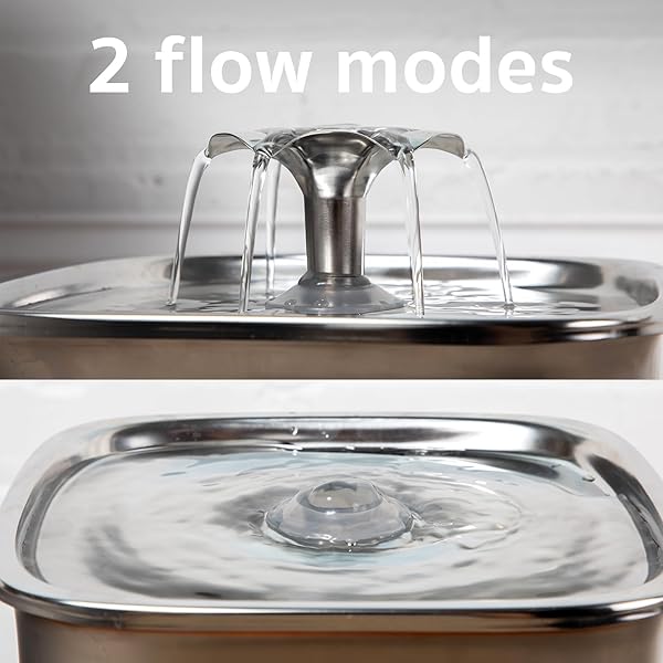 VEKEN INNOVATION AWARD WINNER STAINLESS STEEL CAT WATER FOUNTAIN, 95OZ/2.8L AUTOMATIC PET FOUNTAIN DOG WATER DISPENSER WITH REPLACEMENT FILTERS & SILICONE MAT, GIFTS FOR CATS, DOGS (SILVER)