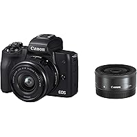 Canon ミラーレス一眼カメラ EOS Kiss M(ブラック)・ダブルレンズキット EOSKISSMBK-WLK