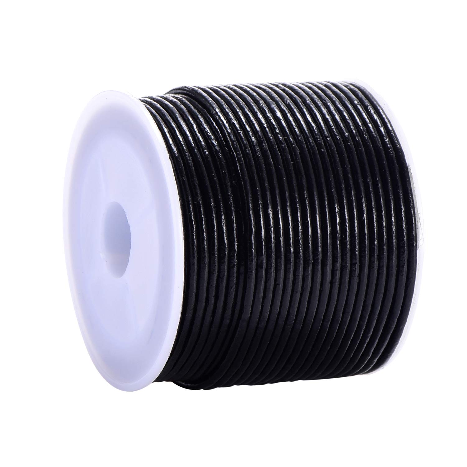 DonDon Leather Ribbon Black DIY - 10.94 yd (10m) Length - 0.59 inch (0,15 cm)