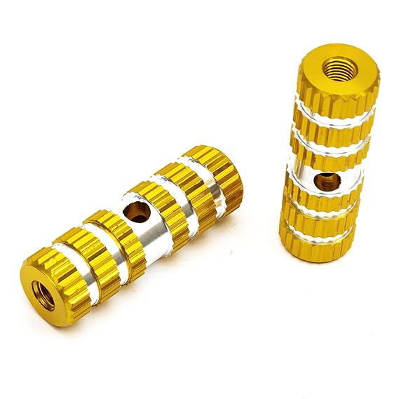 BMX Gold Stunt Grind Pegs Alloy Hexagonal Mountain Bike Bicycle 3/8