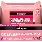 Neutrogena Makeup Remover Cleansing Towelettes, Pink Grapefruit, 25 Count, Twin Pack