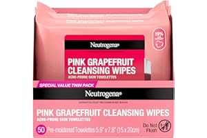 Neutrogena Makeup Remover Cleansing Towelettes, Pink Grapefruit, 25 Count, Twin Pack