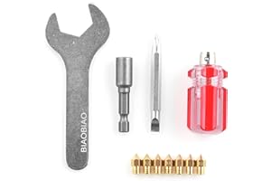 BIAOBIAO 3D Printer MK8 Nozzles CR-10 Nozzle + 4 DIY Tools for 3D Printer Nozzle Change Replacement (MK8 Nozzles with Tools)
