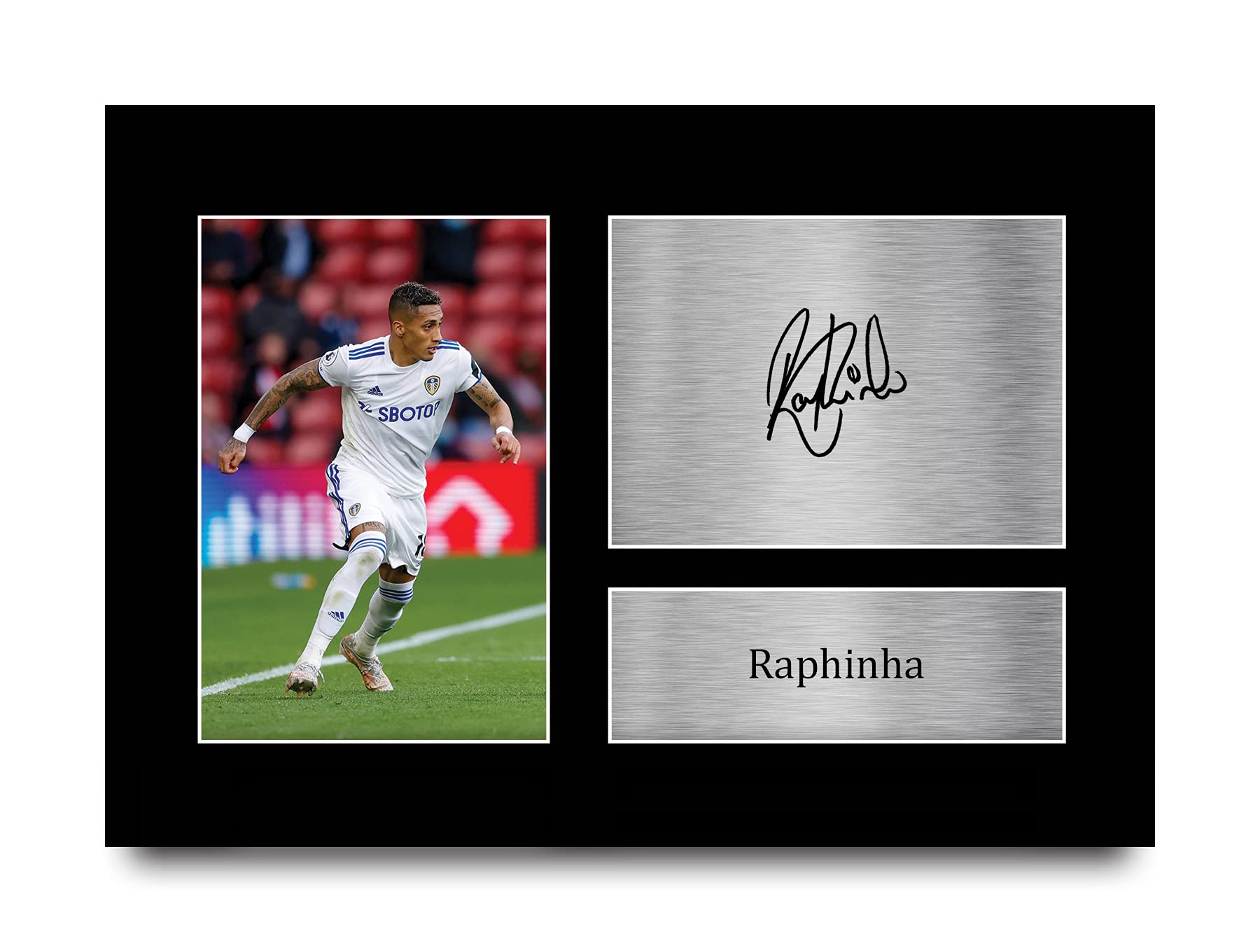 HWC Trading A4 Raphinha Leeds United Gifts Printed Signed Autograph Picture for Football Fans and Supporters