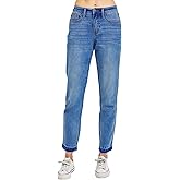 Judy Blue Women's Mid Rise Rigid Magic Release Hem Boyfriend Jeans