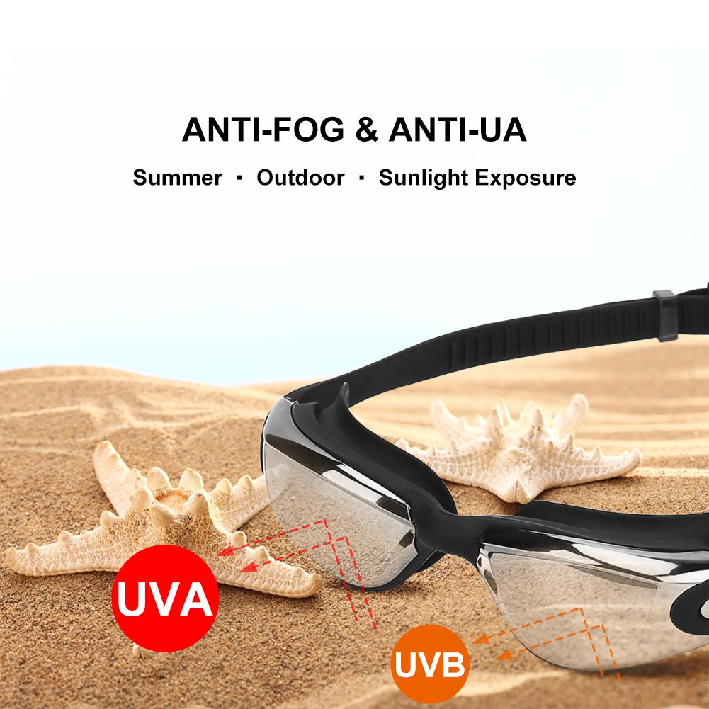 HUNDA Gafas de Natación Profesional Anti Niebla y Protección UV Amplia Visión para Hombres,Mujeres,Niños