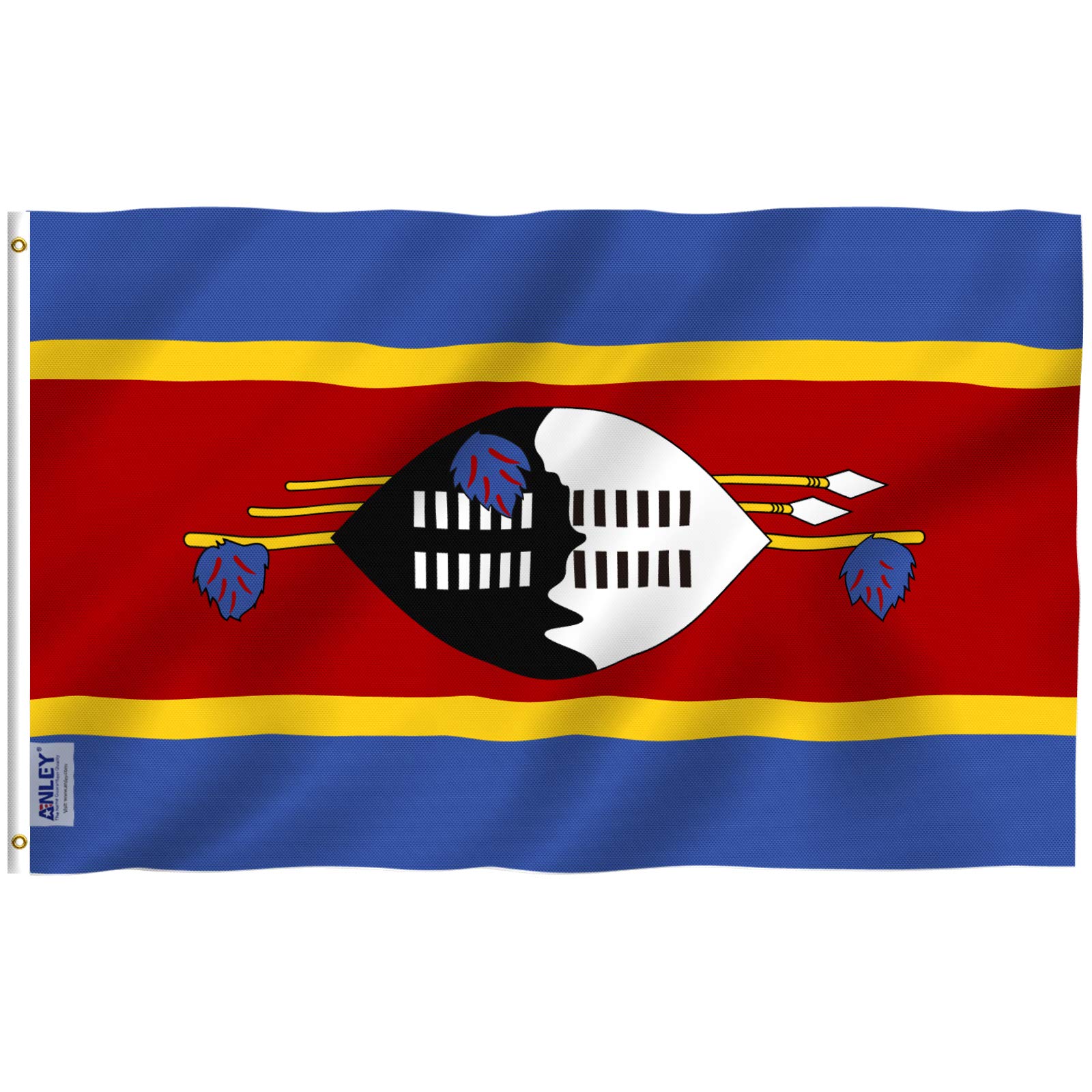 ANLEY Fly Breeze 3x5 Feet Eswatini (Swaziland) flag - Vivid Color and UV Fade Resistant - Canvas Header and Double Stitched - Swazi Flags Polyester with Brass Grommets 3 X 5 Ft