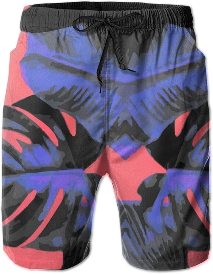 Mens Swim Trunks No Mesh Lining Quick Dry Board Shorts with Pockets