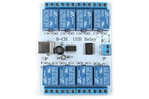 USB Relay,8-Channel 12VDC Type-B USB Relay Board Module Controller for Automation Robotics