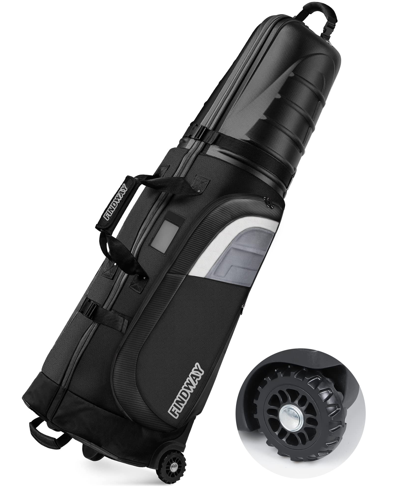 Photo 1 of findway Golf Travel Bags for Airlines with Wheels and ABS Hard Case Top, Protect Your Clubs, Waterproof 1680D Oxford Fabric and Oversize Tank Wheels, Lightweight and Easy to Maneuver