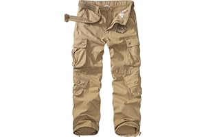 JESSIE KIDDEN Men's BDU Casual Military Pants, Tactical Wild Army Combat ACU Rip Stop Camo Cargo Work Pants Trousers with 8 Pockets