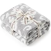 Snuggle Sac Leopard Throw Blanket for Couch Bed Sofa 50x60 inches, Reversible Grey Leopard Blanket Ultra Soft Cozy Blankets for Women Mothers Birthday Gifts