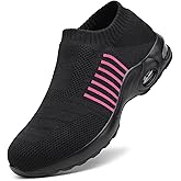 Steel Toe Shoes for Women with Arch Support, Lightweight Comfortable Work Safety Shoes Slip Resistant Indestructible Sneakers