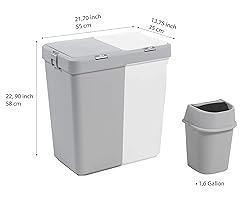 Mabel Home Plastic Laundry Hamper with Lid, 2